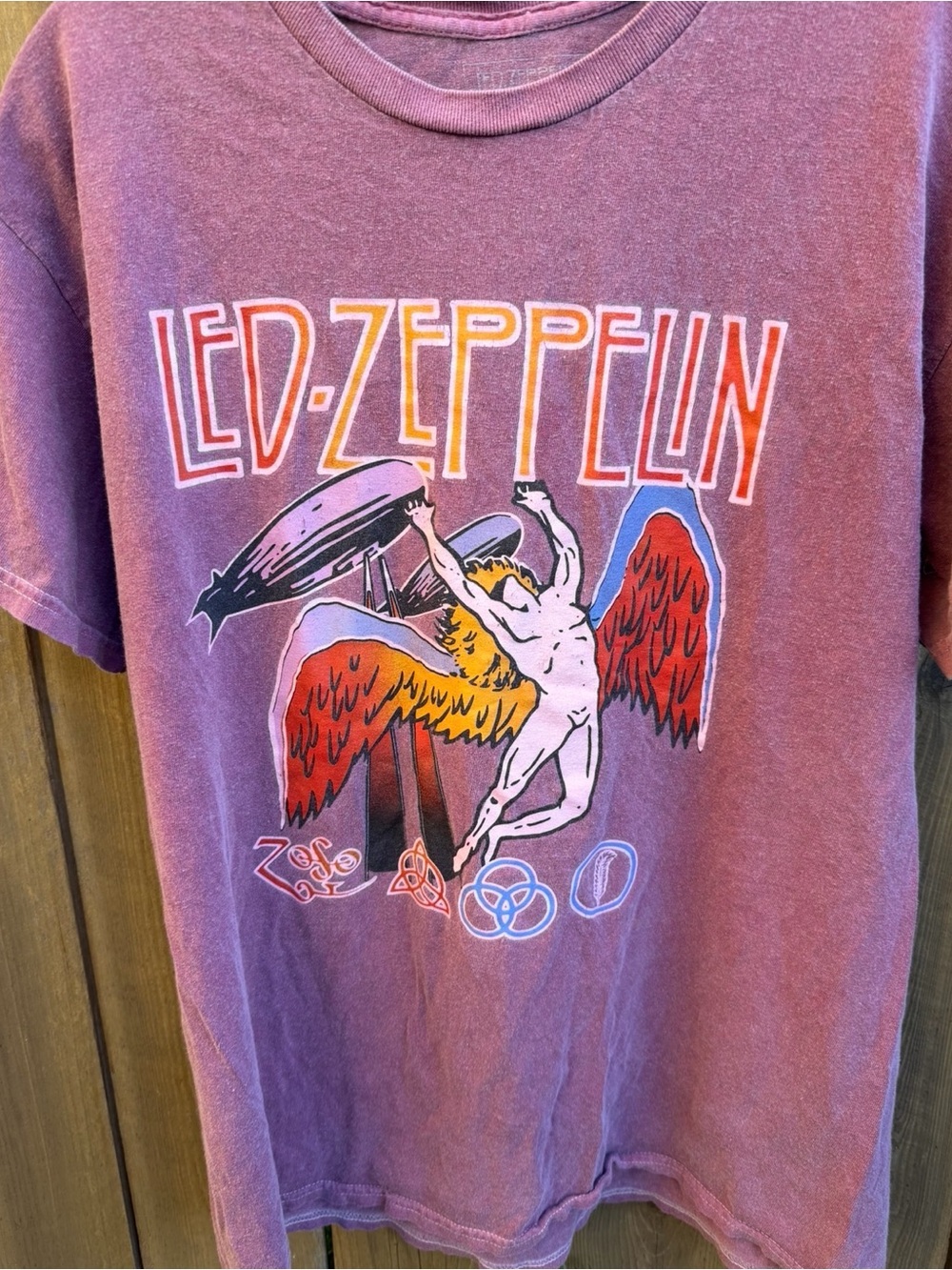 Led Zeppelin Graphic Band Tee - Faded Purple size Large - Picture 2 of 4